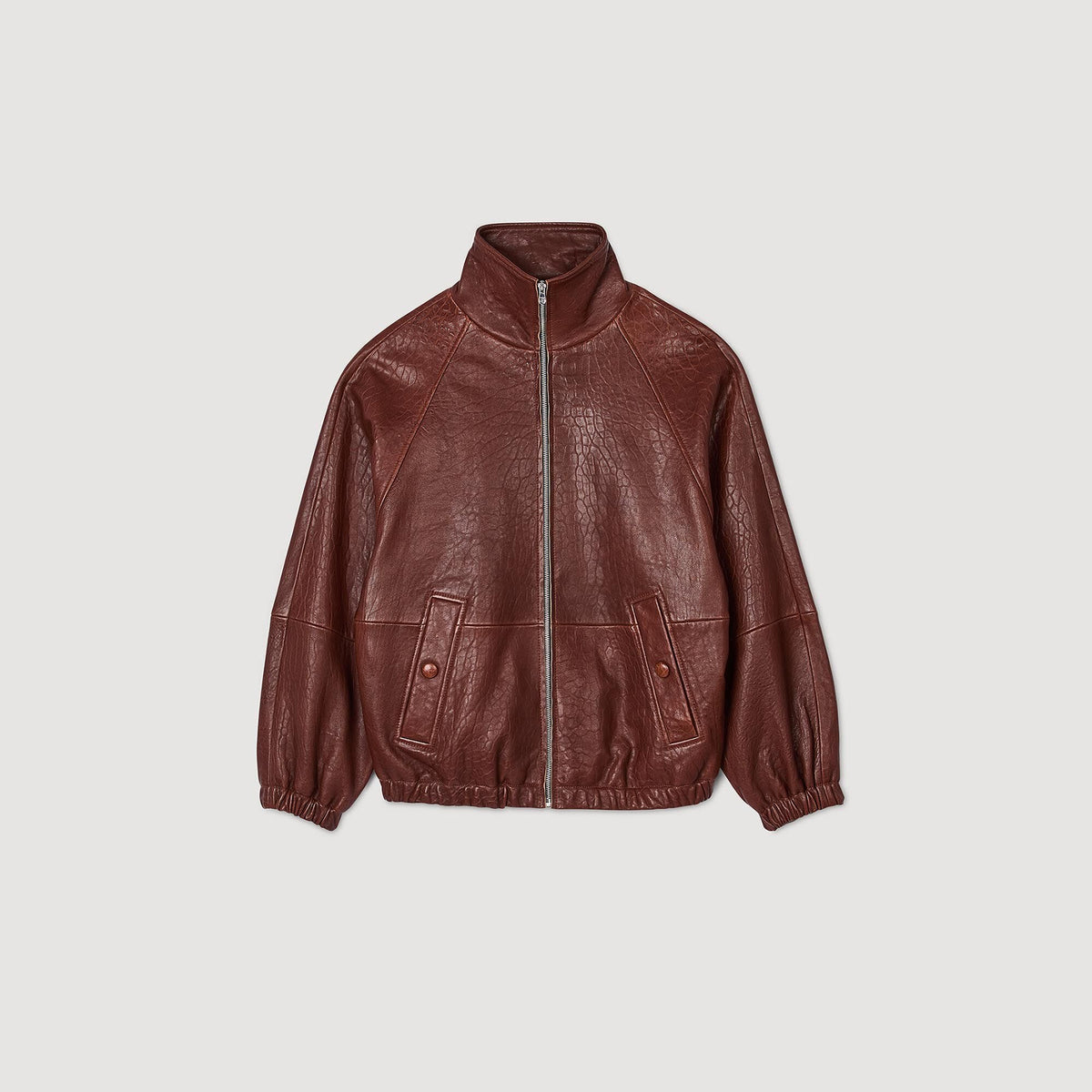 Oversized leather jacket | Sandro