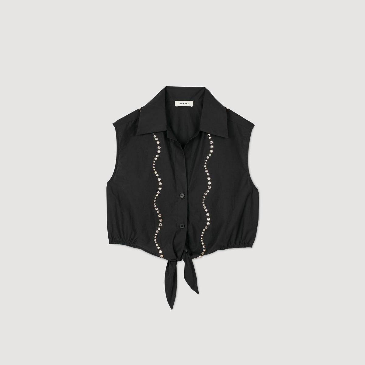 Rhinestone cropped shirt | Sandro
