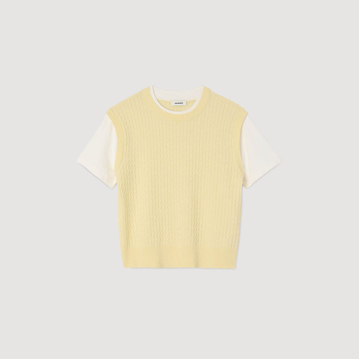 Dual-material knit sweater | Sandro
