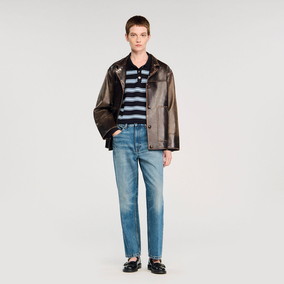 Striped polo sweater | Sandro
