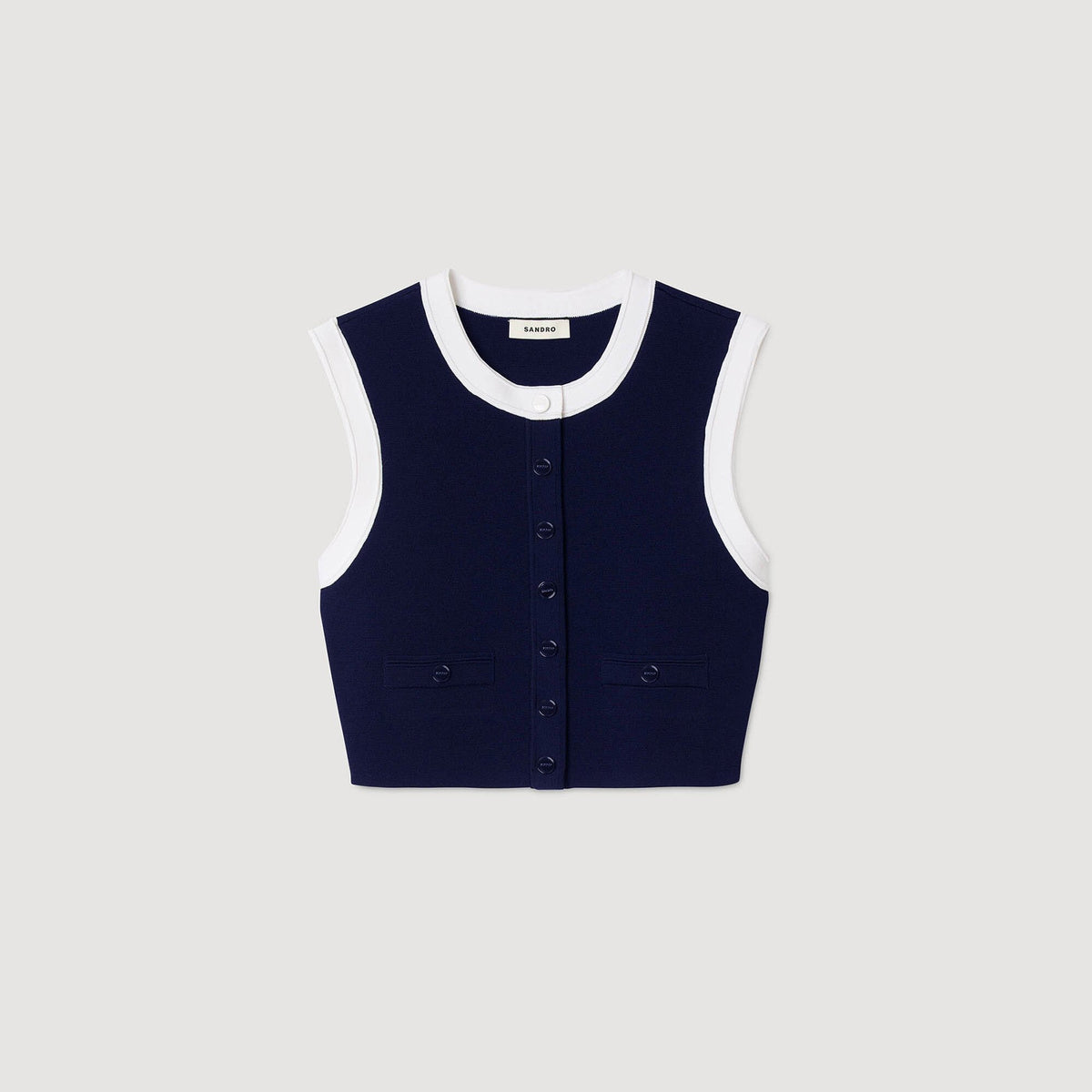 Two-tone cropped cardigan | Sandro