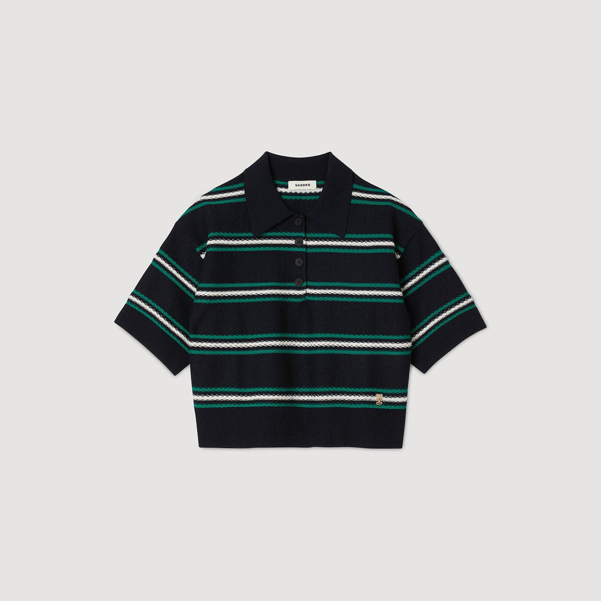 Polo-neck striped sweater | Sandro