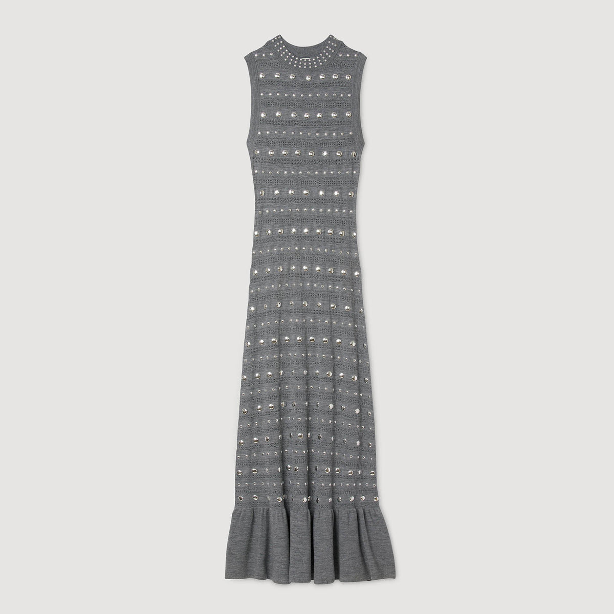 Knit maxi dress with studs | Sandro