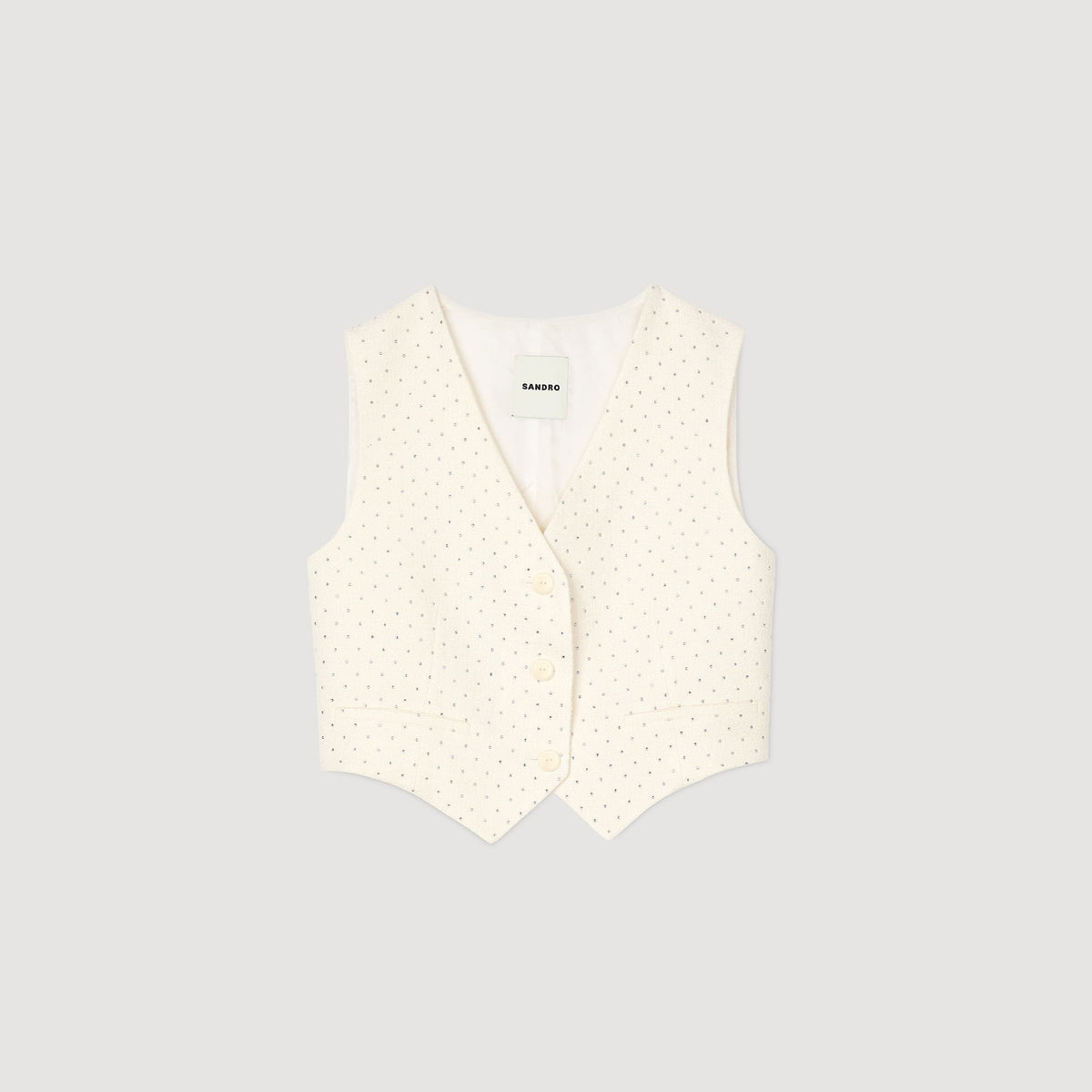 Rhinestone tweed jacket | Sandro