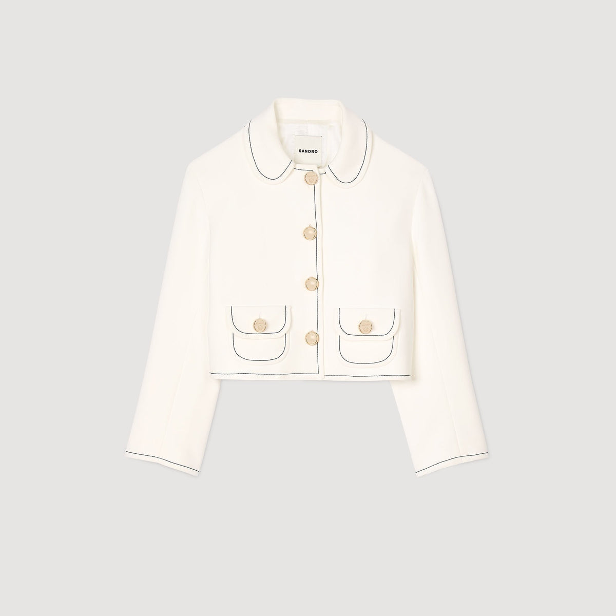 Peter Pan collar cropped jacket | Sandro