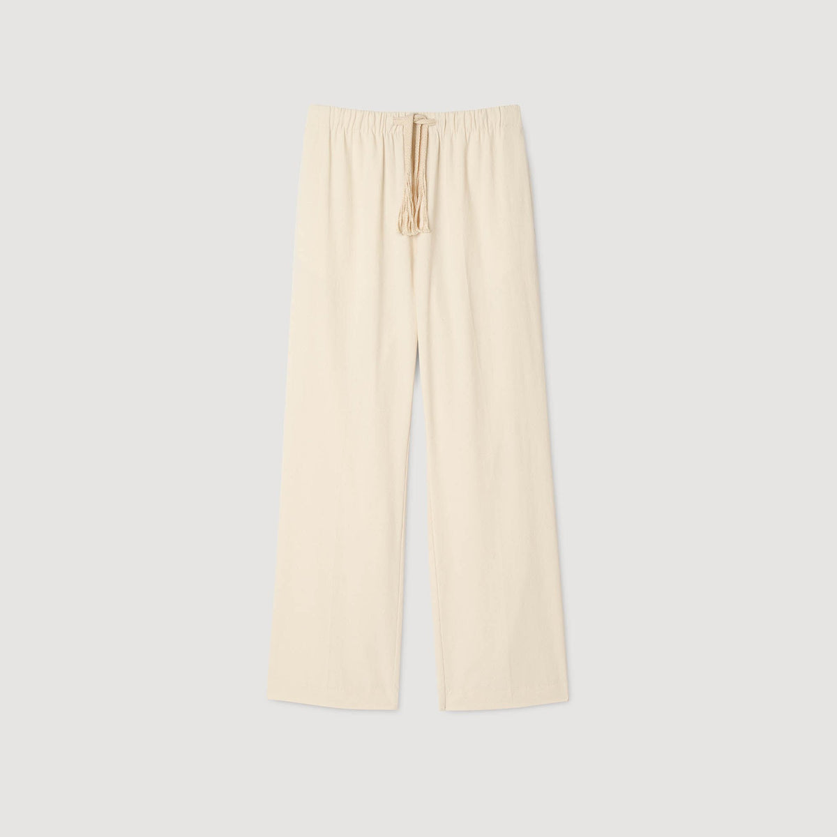 Wide-leg elasticated cotton trousers | Sandro