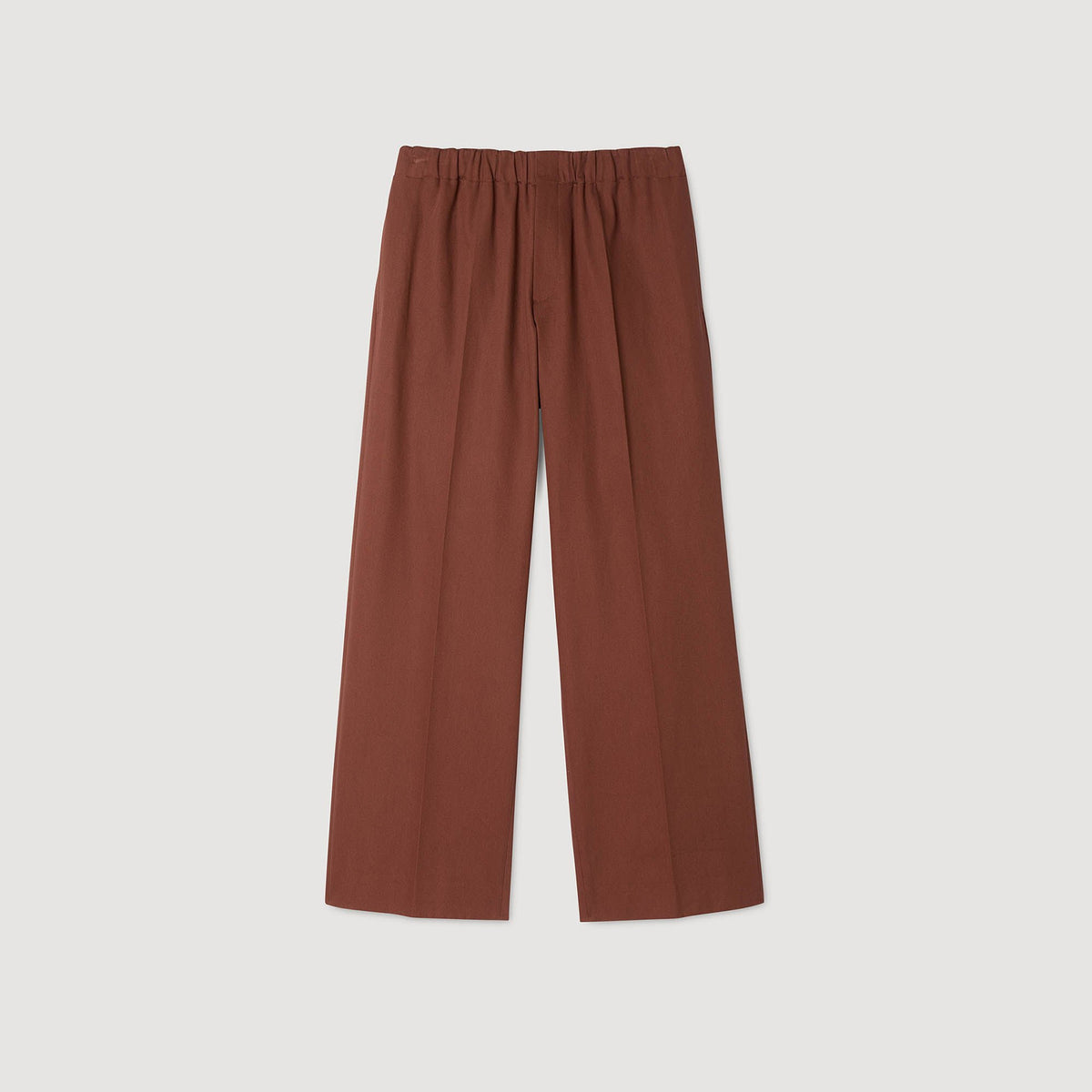 Elasticated wide-leg cotton trousers | Sandro