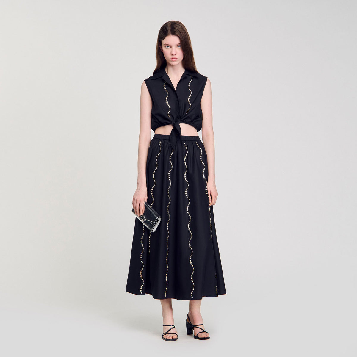 Yza Pocket clutch bag | Sandro