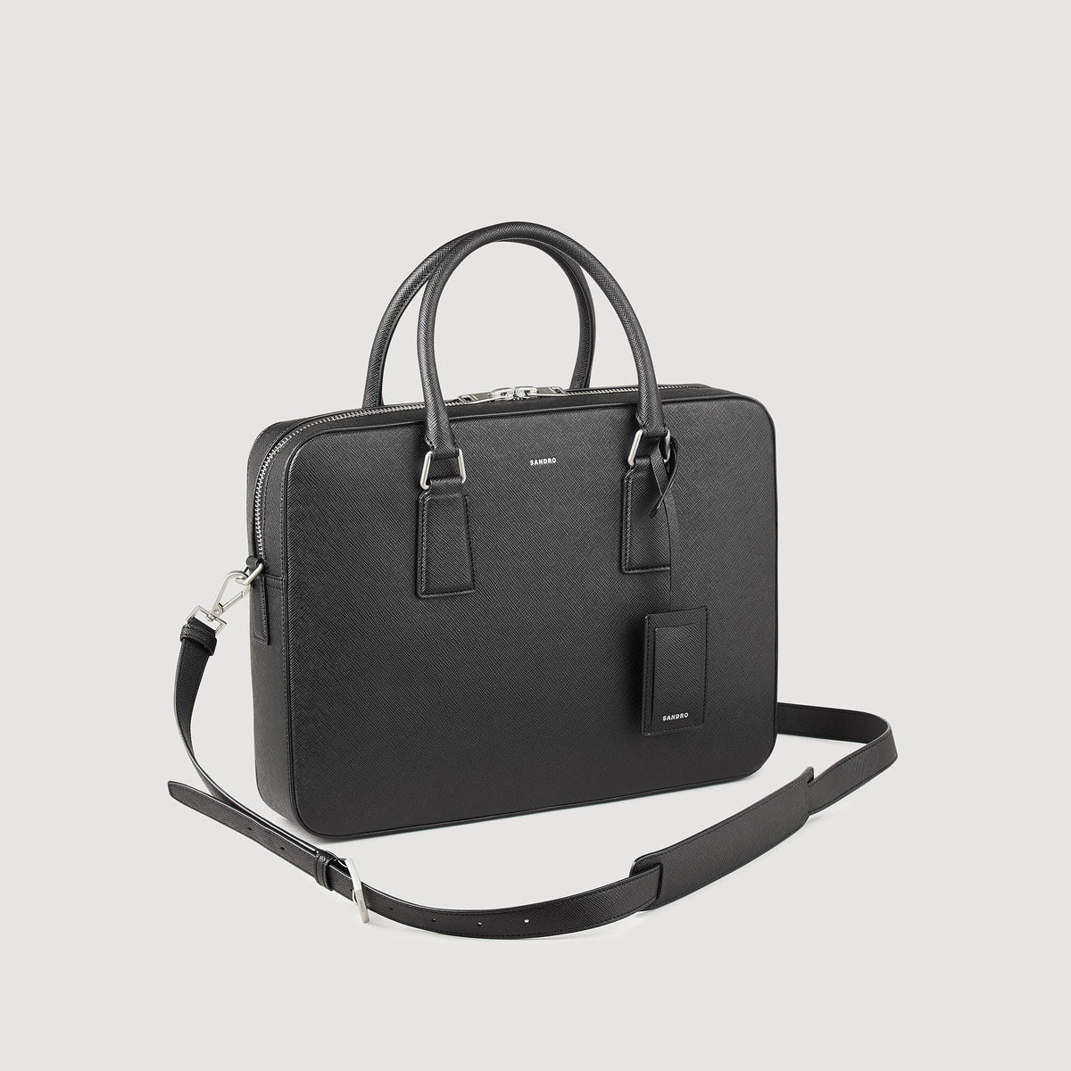Reconstituted leather briefcase | Sandro