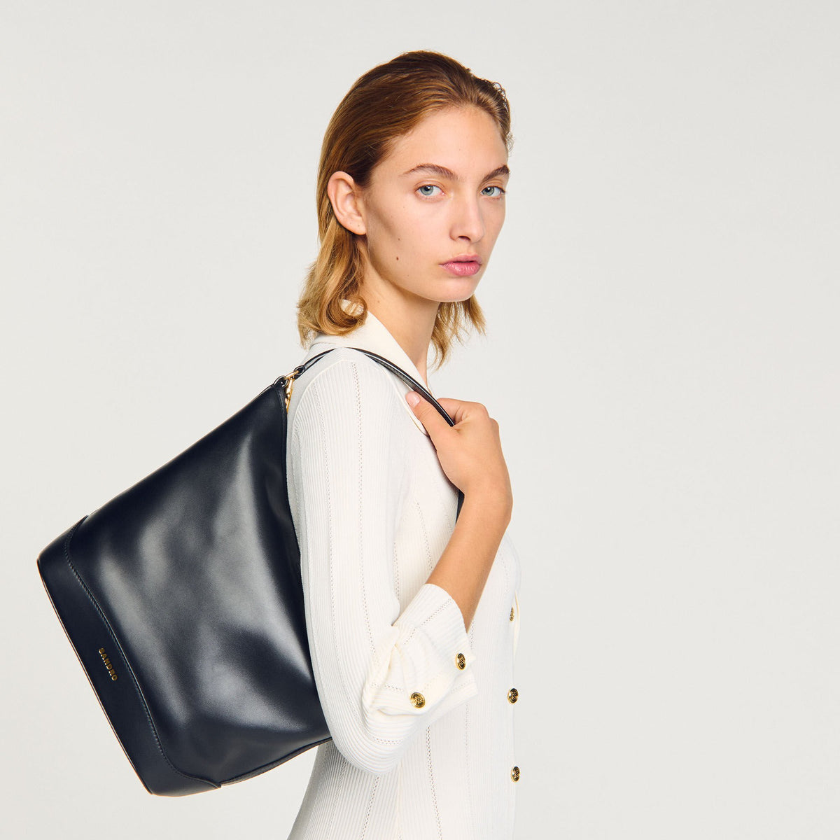 TANGOSO leather bucket bag | Sandro