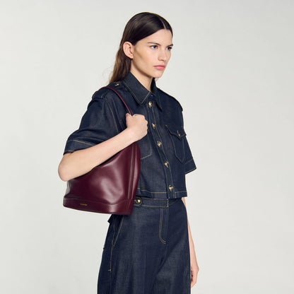 TANGOSO leather bucket bag | Sandro