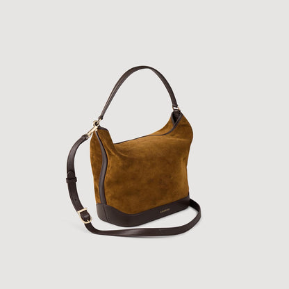 TANGOSO suede and leather bucket bag | Sandro