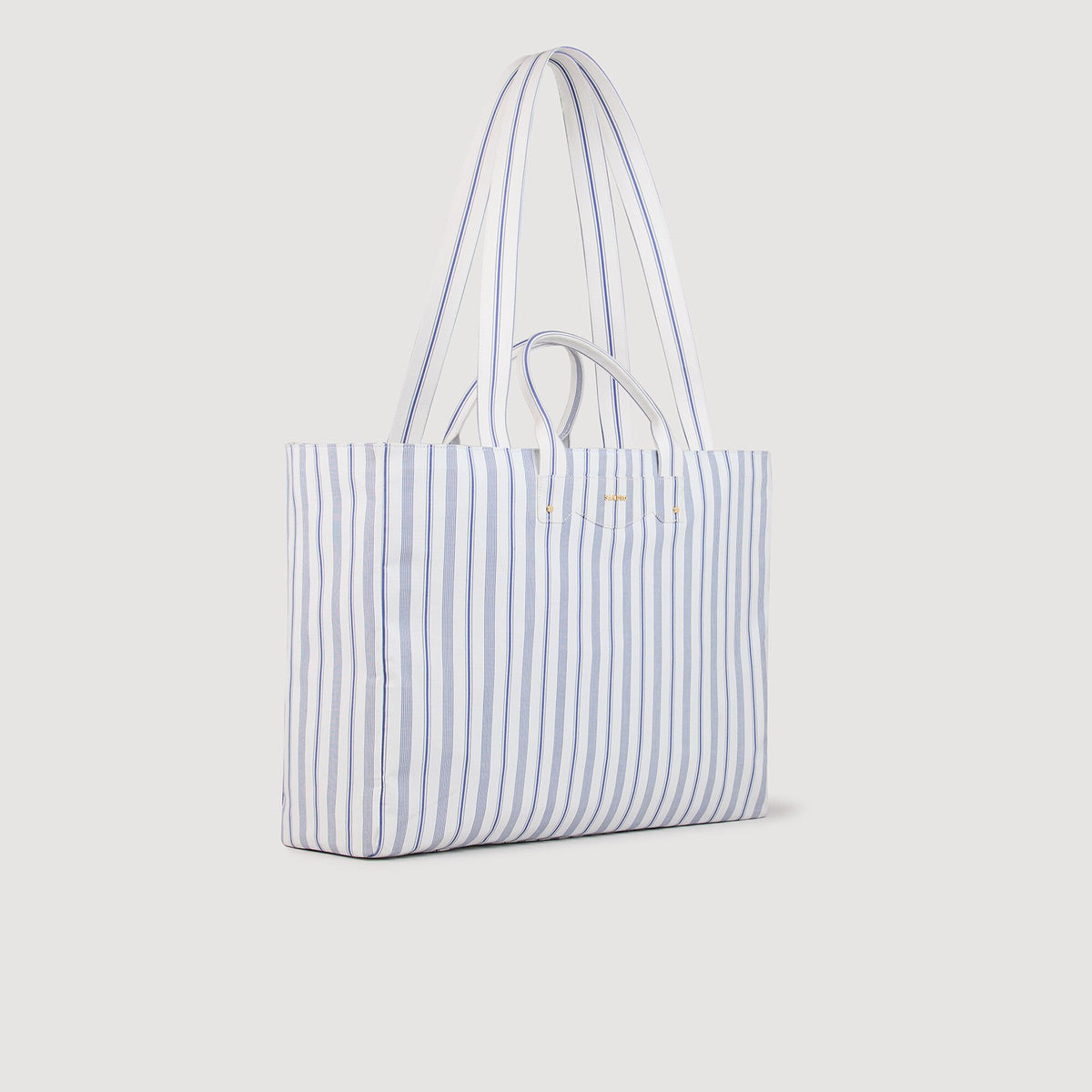 Striped canvas tote bag | Sandro