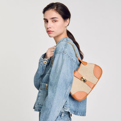 Janet canvas and leather bag | Sandro