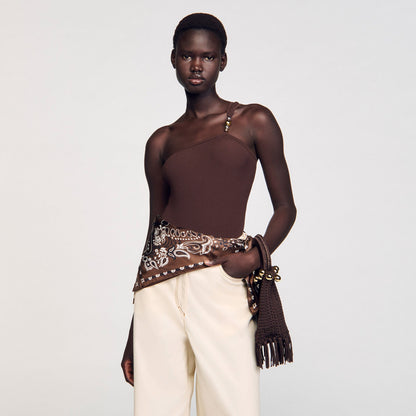Small beaded fringed crochet bag | Sandro