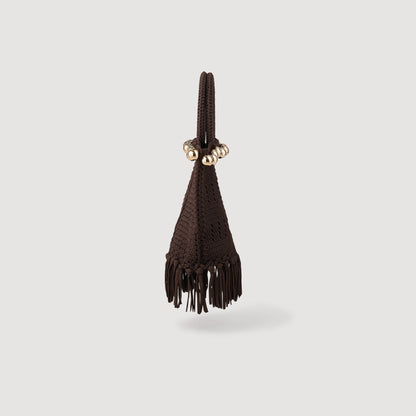 Small beaded fringed crochet bag | Sandro