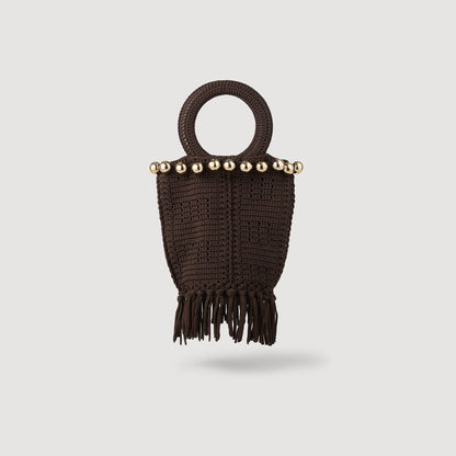 Small beaded fringed crochet bag | Sandro