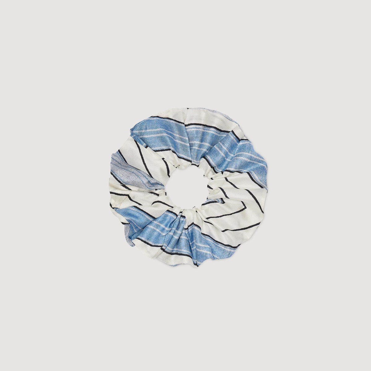 Striped silk scrunchie | Sandro