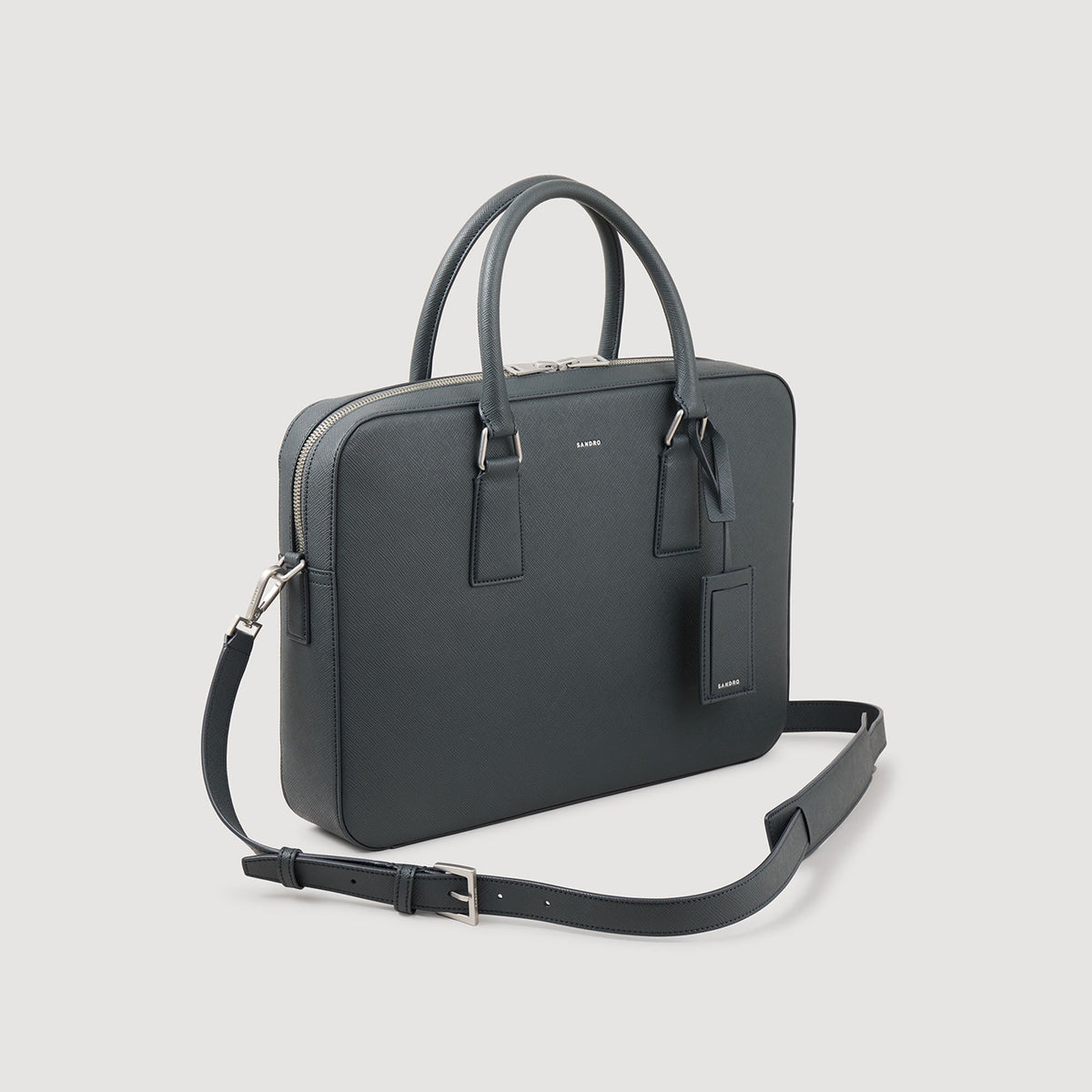 Reconstituted leather briefcase | Sandro