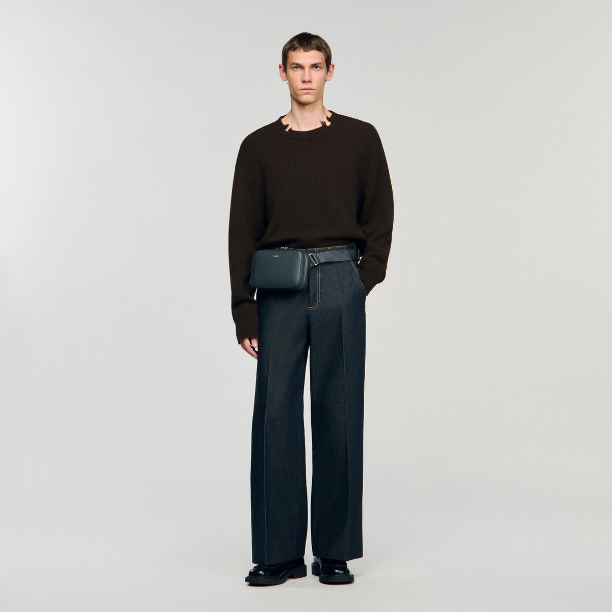 Small reconstitued leather bag | Sandro