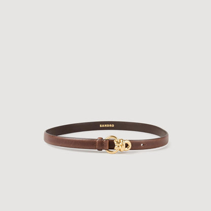 Slim leather belt | Sandro