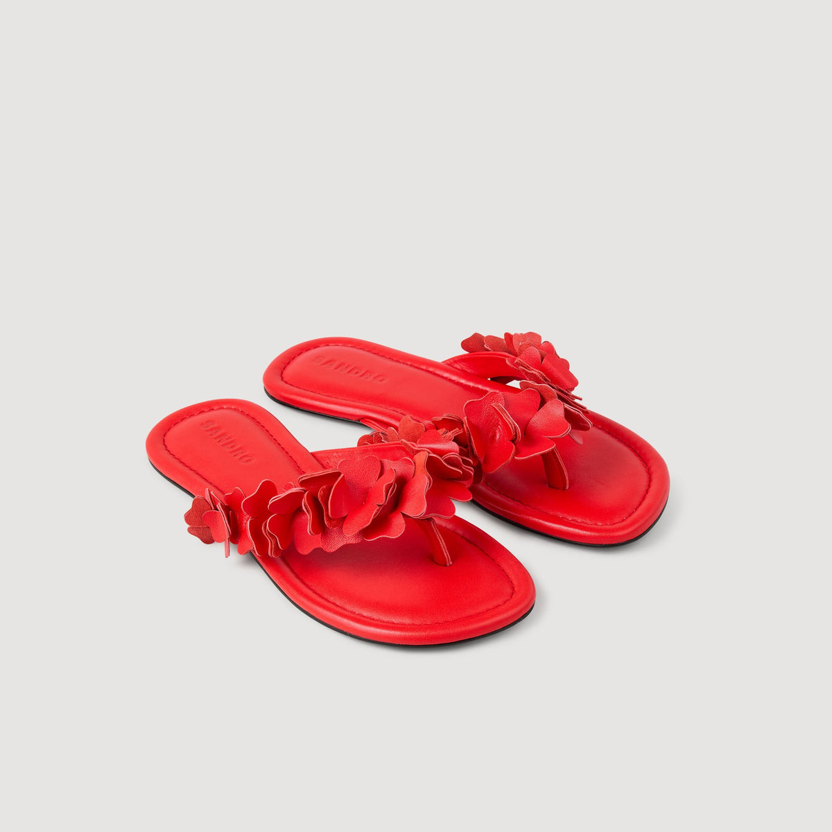 Floral leather sandals | Sandro