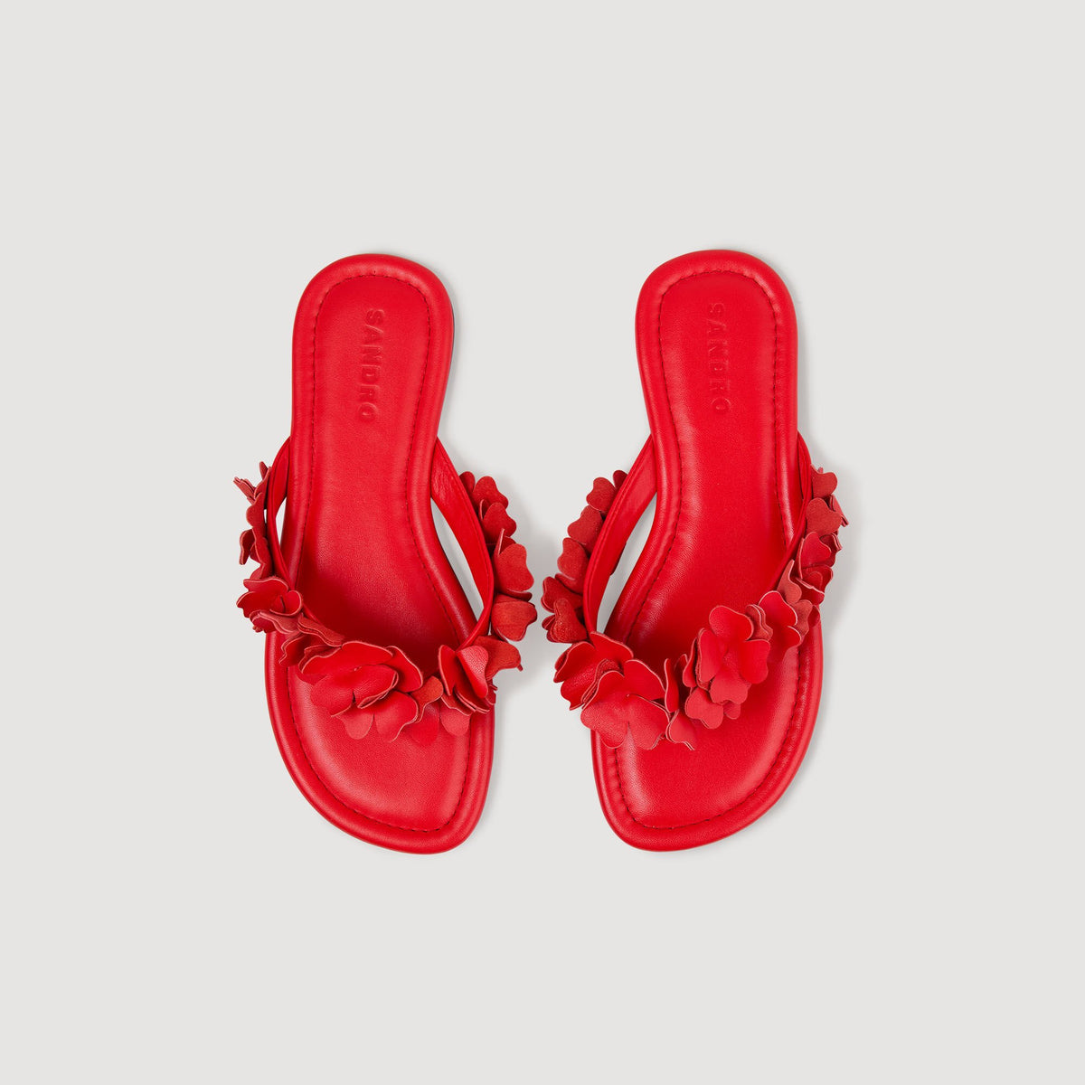 Floral leather sandals | Sandro