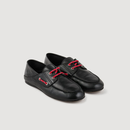 Leather boat shoe loafers | Sandro