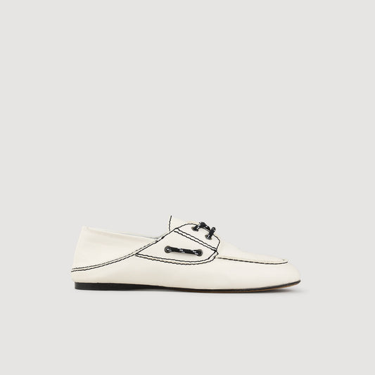 Leather boat shoe loafers | Sandro