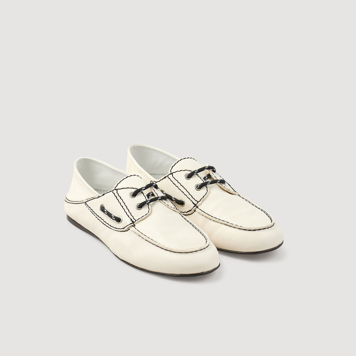 Leather boat shoe loafers | Sandro