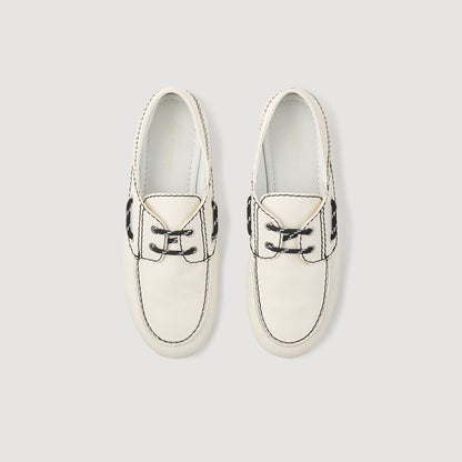 Leather boat shoe loafers | Sandro