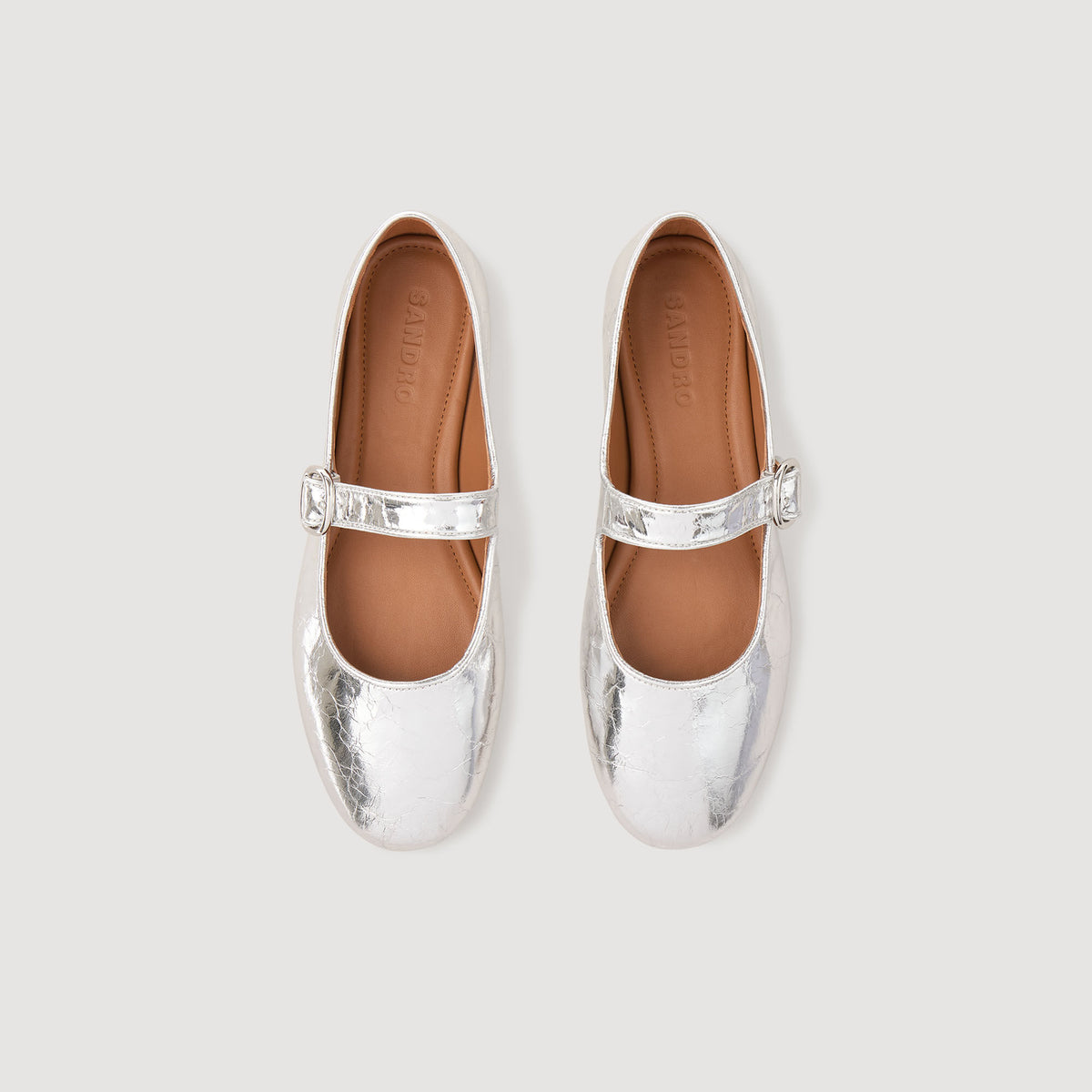 Shiny leather ballet flats | Sandro