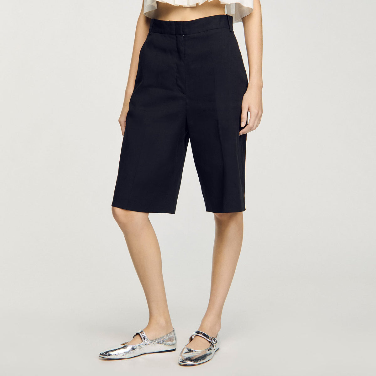 Shiny leather ballet flats | Sandro