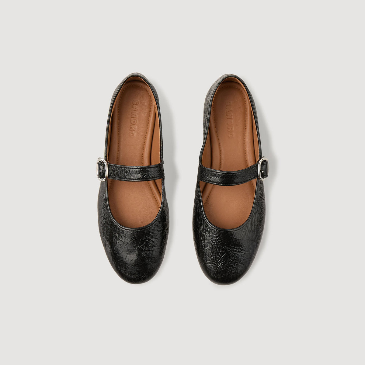 Shiny leather ballet flats | Sandro