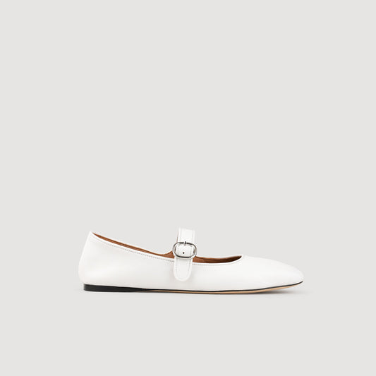 Shiny leather ballet flats | Sandro