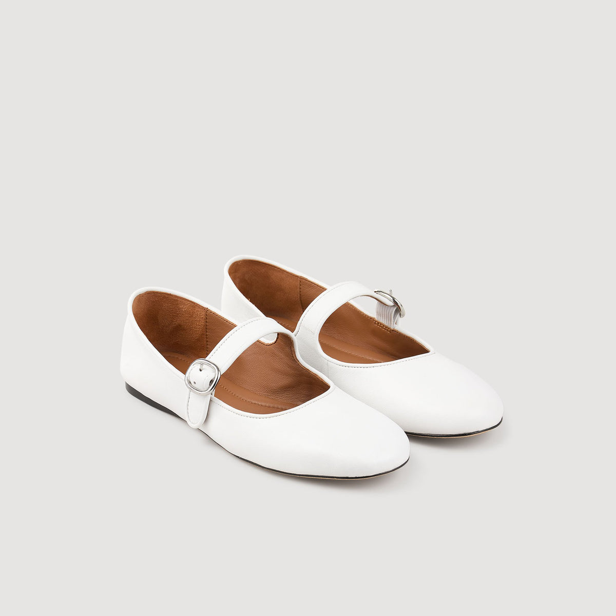 Shiny leather ballet flats | Sandro
