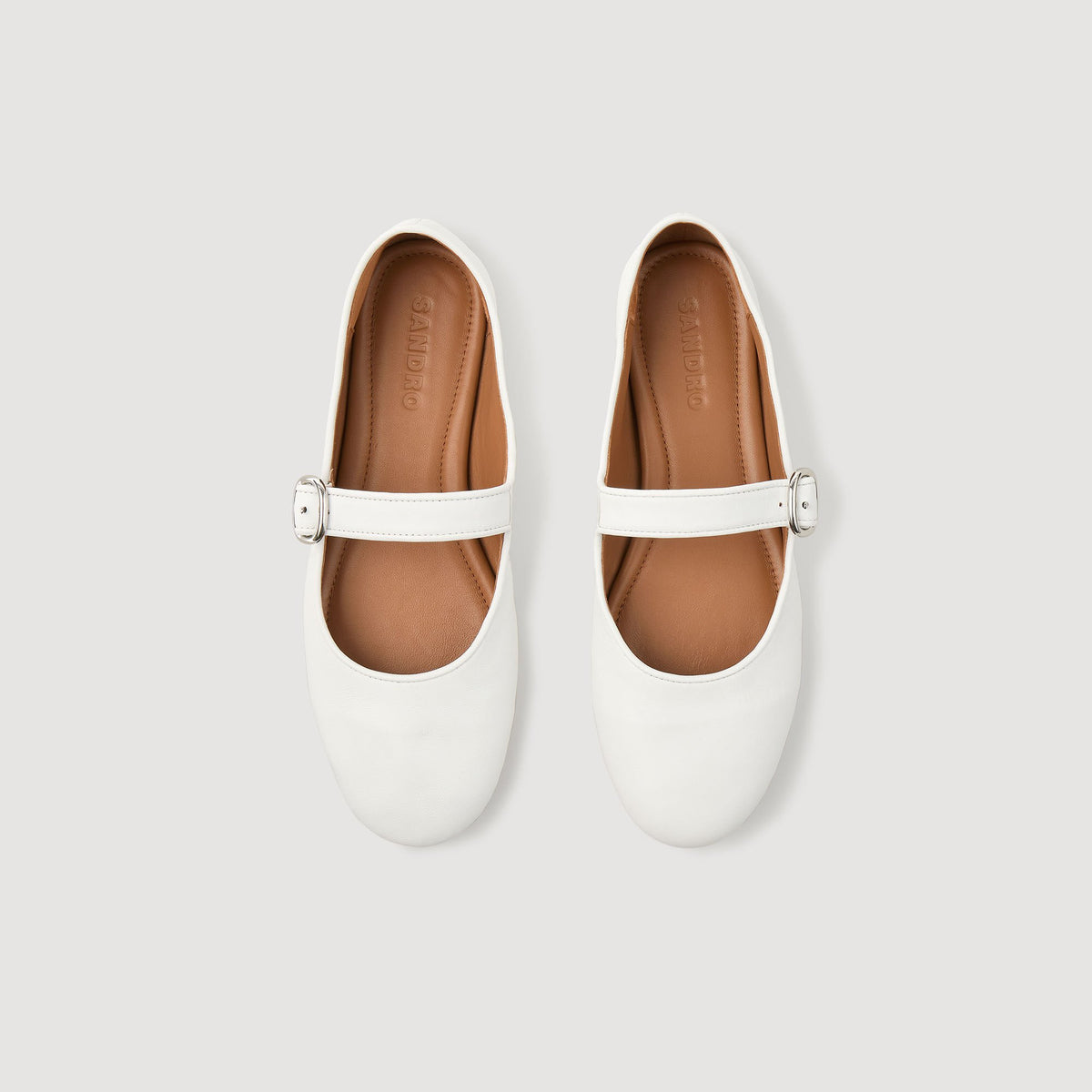 Shiny leather ballet flats | Sandro