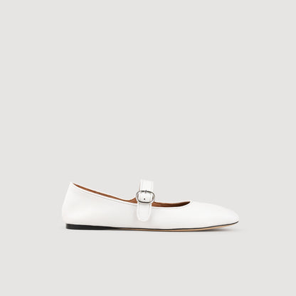 Shiny leather ballet flats | Sandro