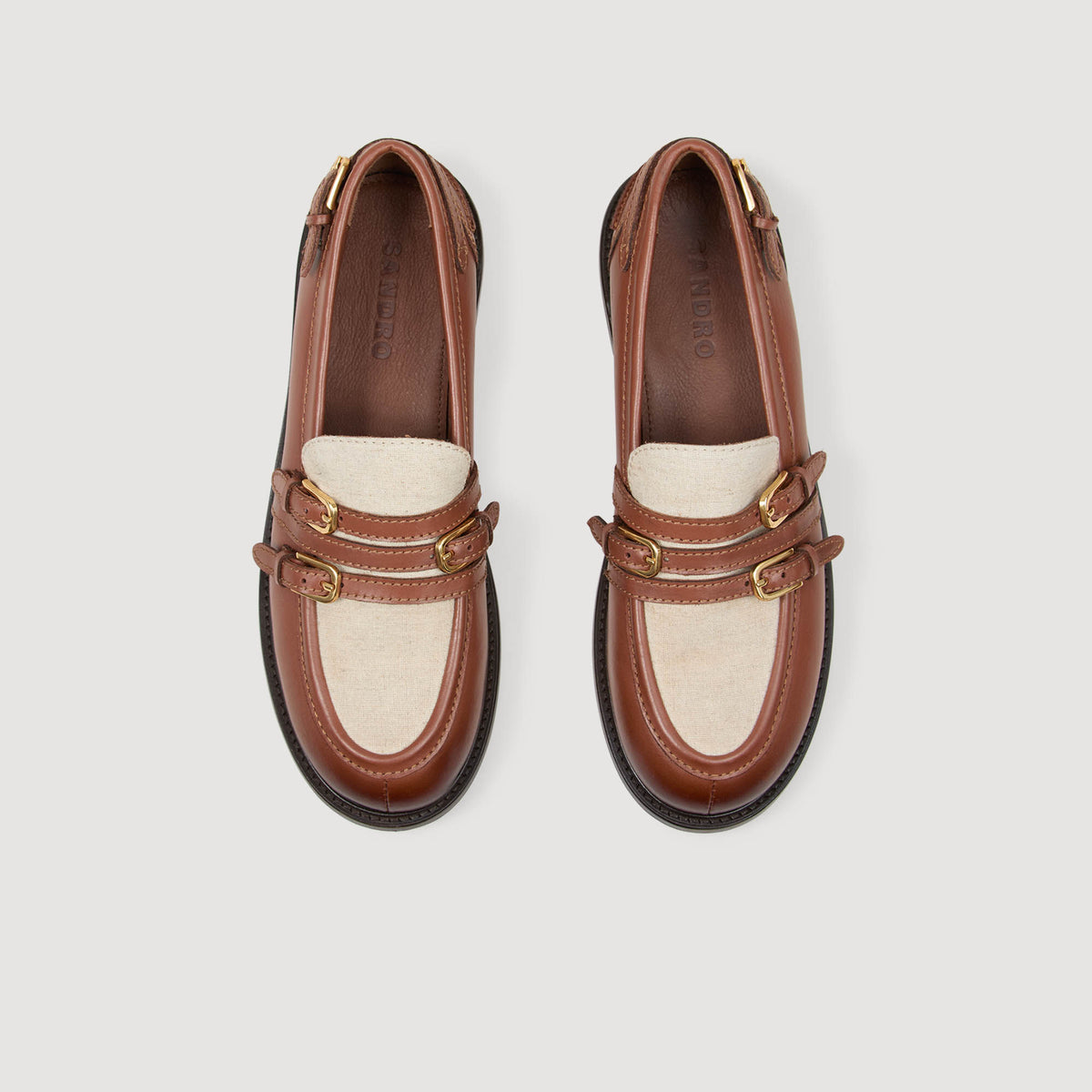 Shiny leather loafers | Sandro
