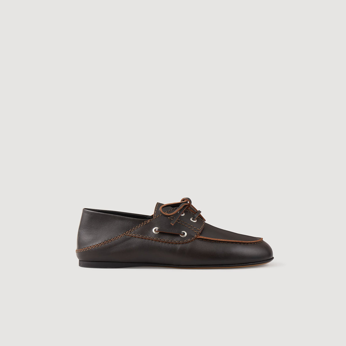 Leather boat shoe loafers | Sandro