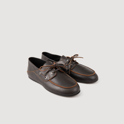Leather boat shoe loafers | Sandro