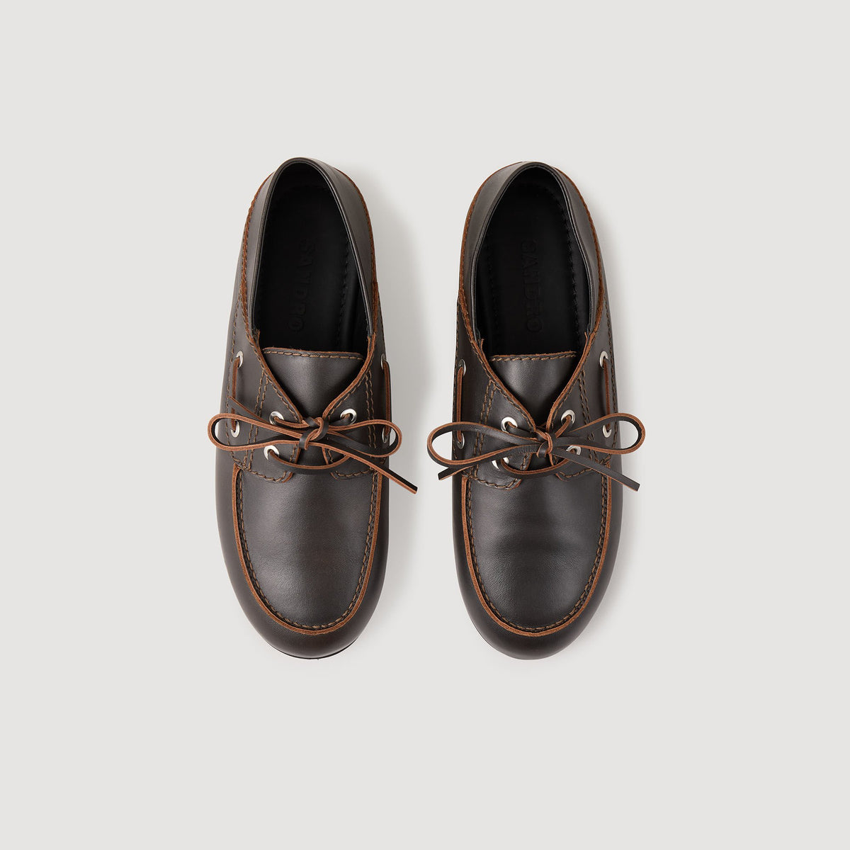 Leather boat shoe loafers | Sandro
