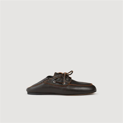 Leather boat shoe loafers | Sandro