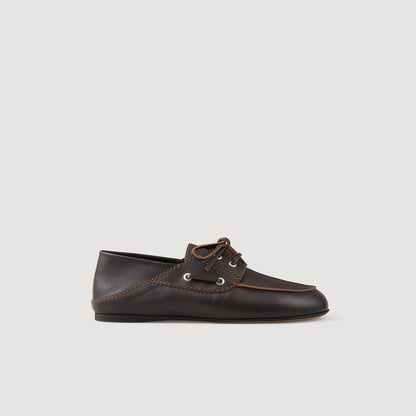 Leather boat shoe loafers | Sandro