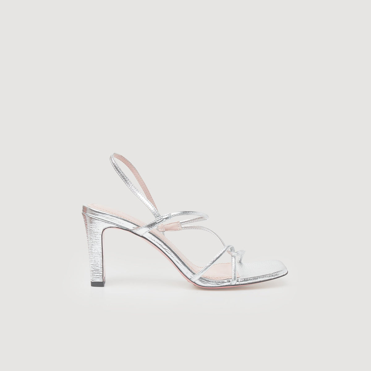 Leather sandals with a wide heel | Sandro
