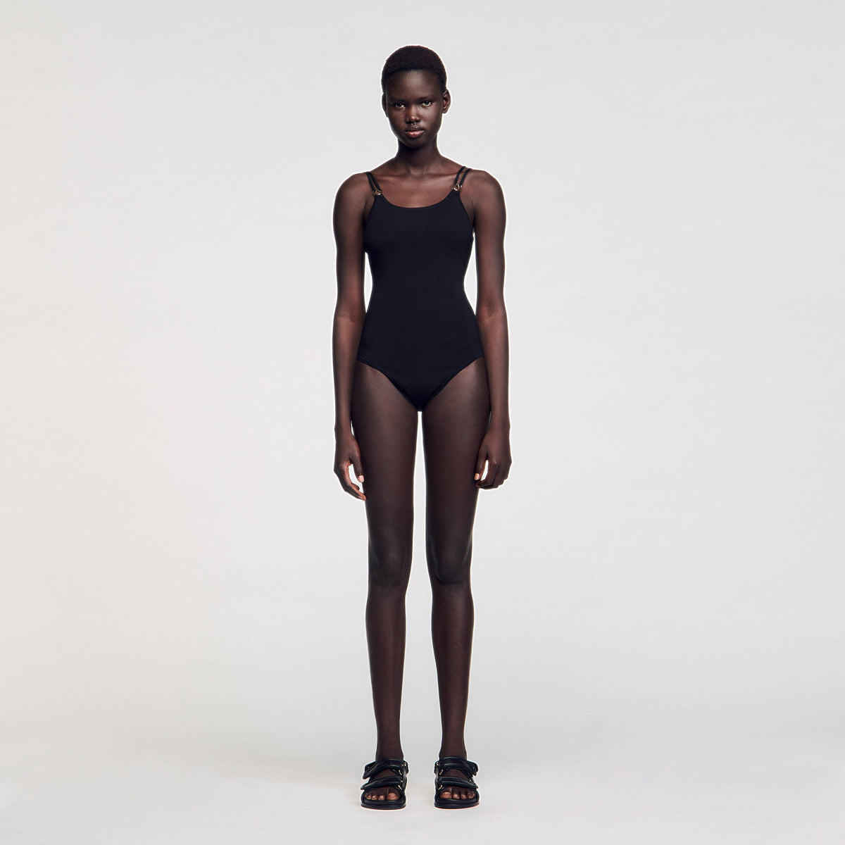 Jewelery detail knit leotard | Sandro