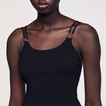 Jewelery detail knit leotard | Sandro