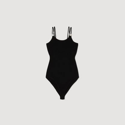 Jewelery detail knit leotard | Sandro