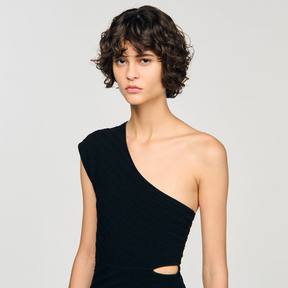 Asymmetric knit bodysuit | Sandro