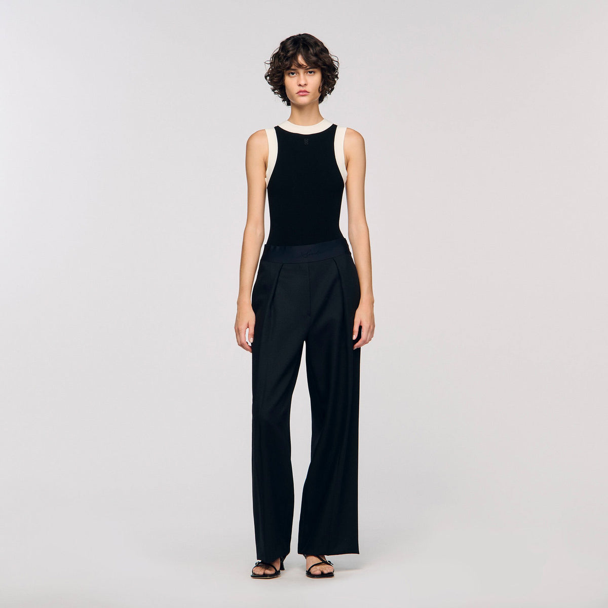 Two-tone knit bodysuit | Sandro